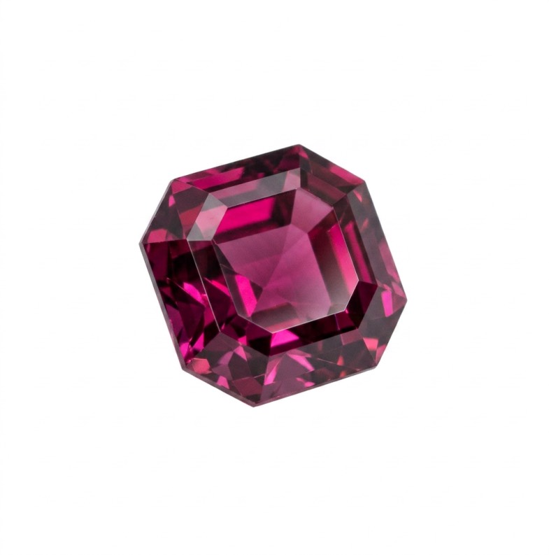Rhodolite garnet — deep raspberry fire