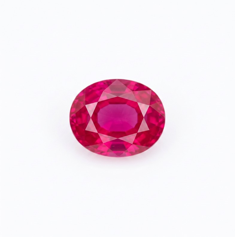 Ruby, oval cut